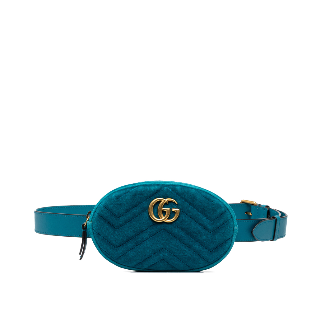 Pre-Loved Gucci GG Marmont Matelasse Velvet Belt Bag